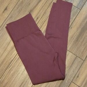 UNCOVER Women XL Burgundy Seamless High Waisted Leggings Tights